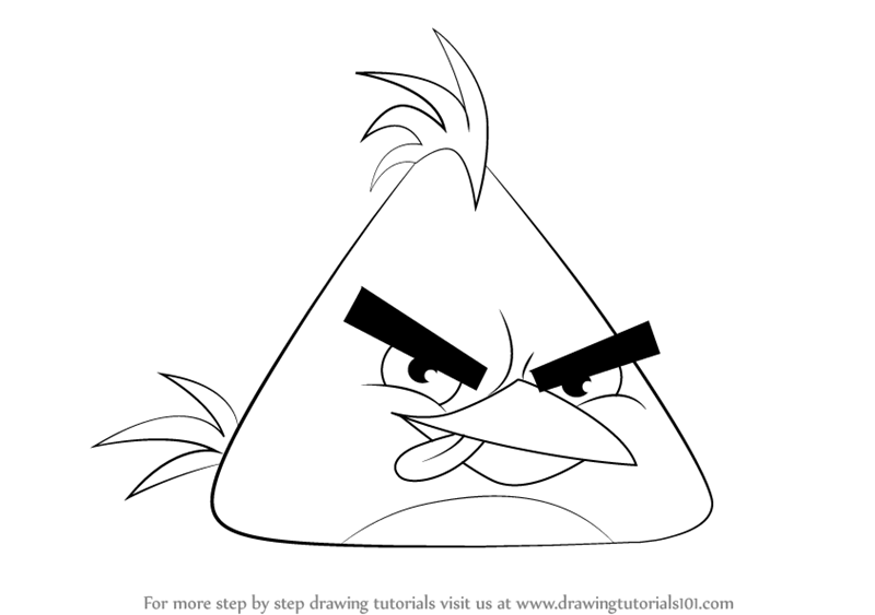 800x563 Learn How To Draw Chuck From Angry Birds - Angry Birds Drawing