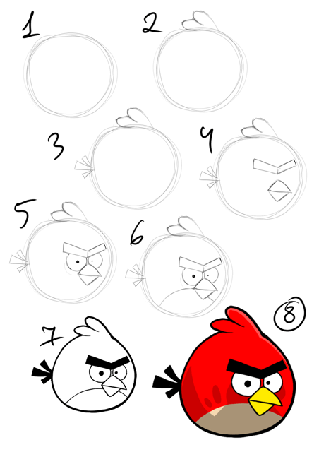 452x640 how to draw angry birds step - Angry Birds Drawing Pictures