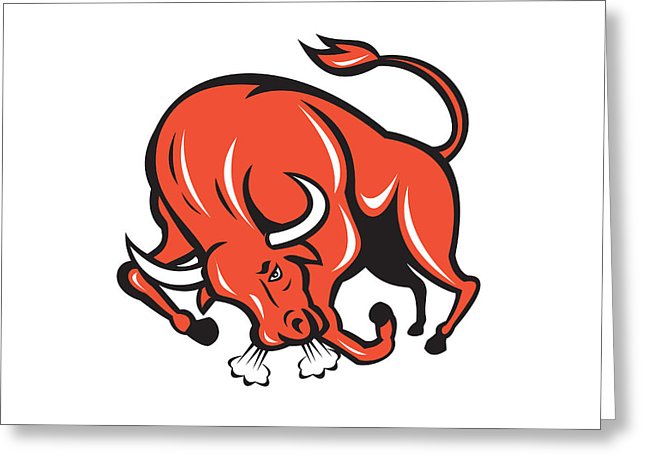 646x470 Angry Bull Charging Cartoon Digital Art - Angry Bull Drawing