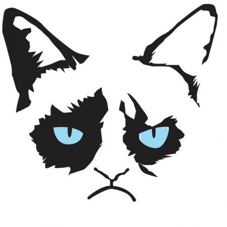 450x450 grumpy cat stencil misc crafts grumpy cat cakes, cat clipart - Angry Cat Drawing