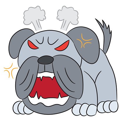 416x416 Cartoon Drawing Angry Dog Stock Vectors - Angry Dog Drawing