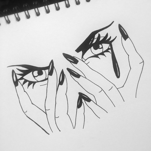 500x500 Angry, Art, Artwork, Black And White, Cover Up, Crying, Design - Angry Drawings