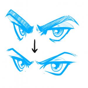 302x302 Angry Eyes Drawing Anime Anime Collection - Angry Eyes Drawing