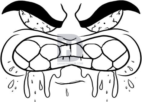 470x339 How To Draw A Mad Face, Step - Angry Face Drawing