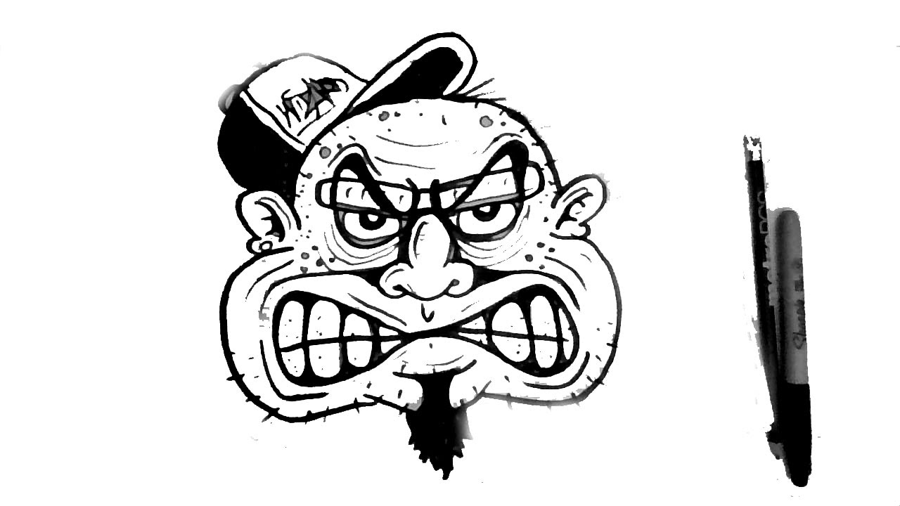 1280x720 how to draw a angry face character - Angry Face Drawing