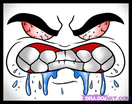 517x407 How To Draw A Mad Face, Step - Angry Face Drawing