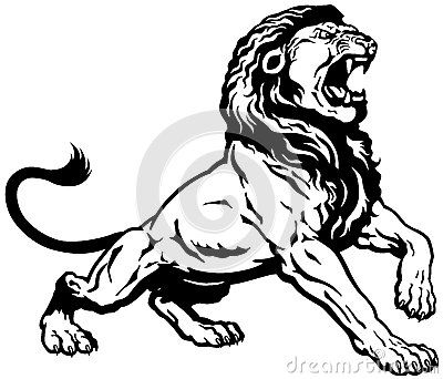400x342 Angry Lion, Black And White Tattoo Image Logos Lion - Angry Lion Drawing