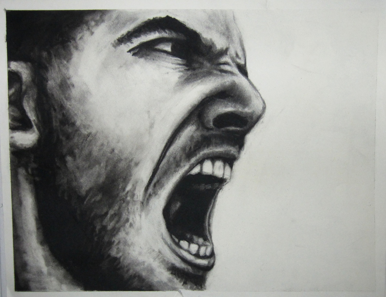 Realistic Angry Mouth Drawing