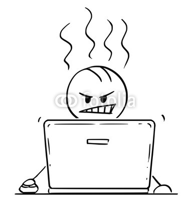 379x400 Cartoon Stick Drawing Conceptual Illustration Of Angry Man - Angry Man Drawing