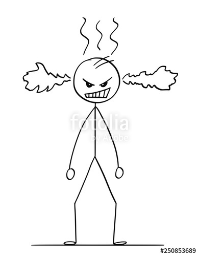390x500 Cartoon Stick Figure Drawing Conceptual Illustration Of Angry Man - Angry Man Drawing