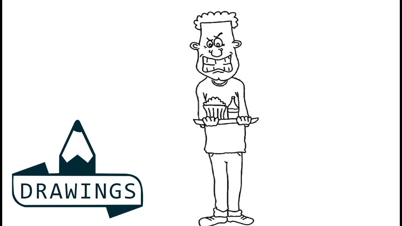 1280x720 Speed Drawing How To Draw An Angry Man - Angry Man Drawing