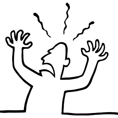 396x396 Irritated Man Line Sketch - Angry Man Drawing