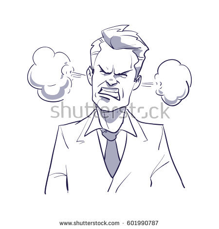450x470 Cartoon Angry Person - Angry Person Drawing