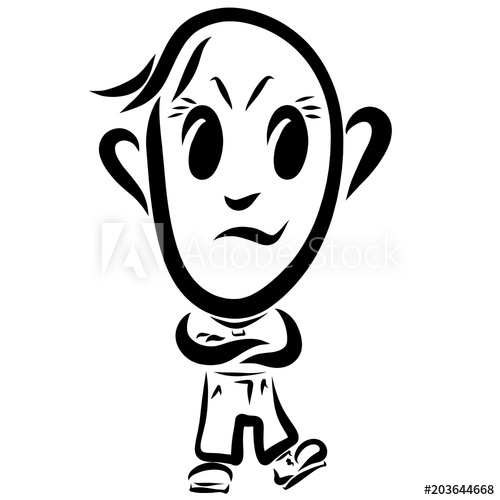 500x500 a dissatisfied and angry person with a big head, an expression - Angry Person Drawing