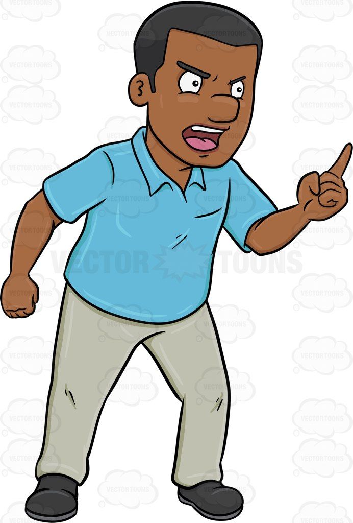 692x1024 An Angry Black Man Scolding Somebody Vector Illustrations - Angry Person Drawing