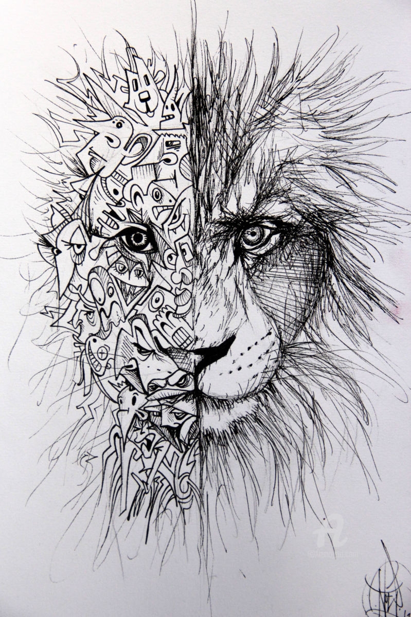 799x1200 Toon Lion Drawing - Animal Art Drawing