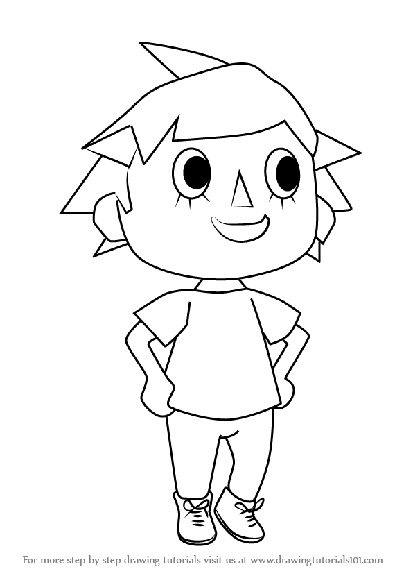 596x843 Learn How To Draw Player From Animal Crossing - Animal Crossing Drawing