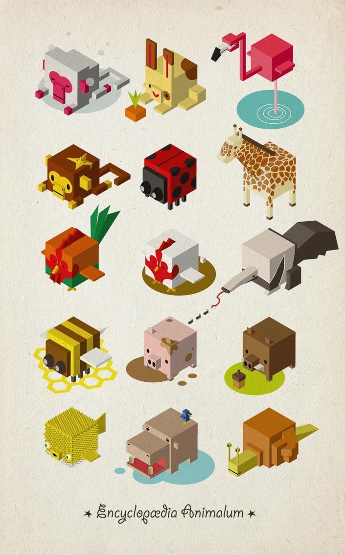 705x1134 Isometric Animals - Animal Drawing Games