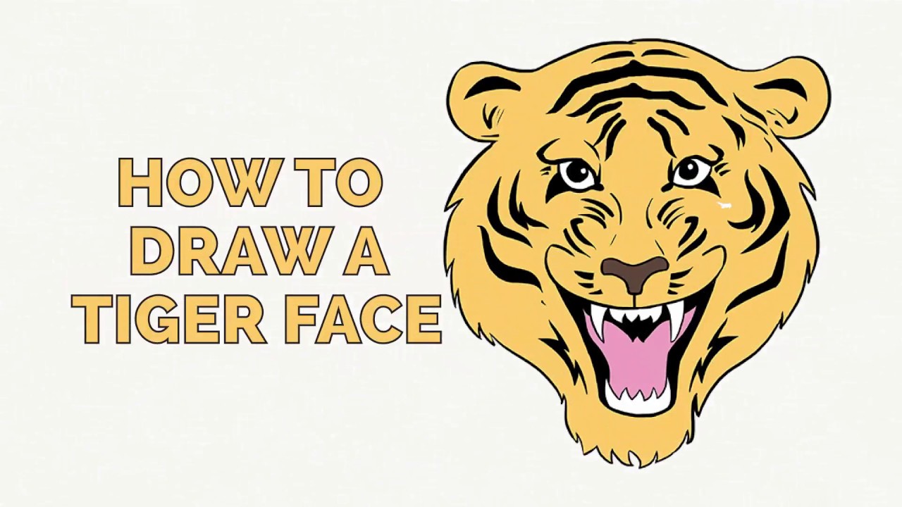 1280x720 How To Draw A Tiger Face - Animal Face Drawing