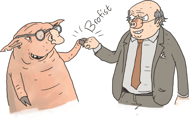 791x496 The Final Feast In Animal Farm - Animal Farm Drawing