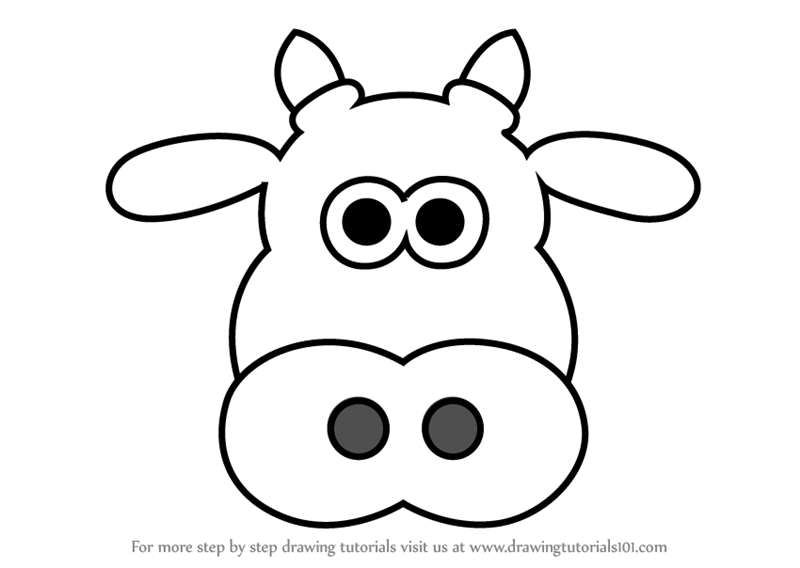 800x568 Learn How To Draw Cow Head Cartoon - Animal Head Drawings