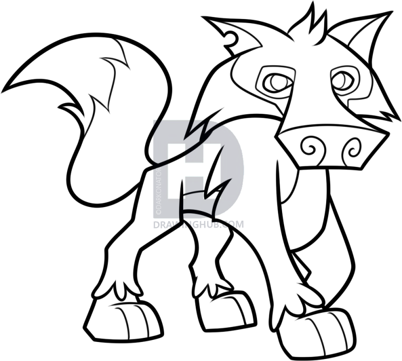801x720 how to draw an animal jam wolf, step - Animal Jam Drawings