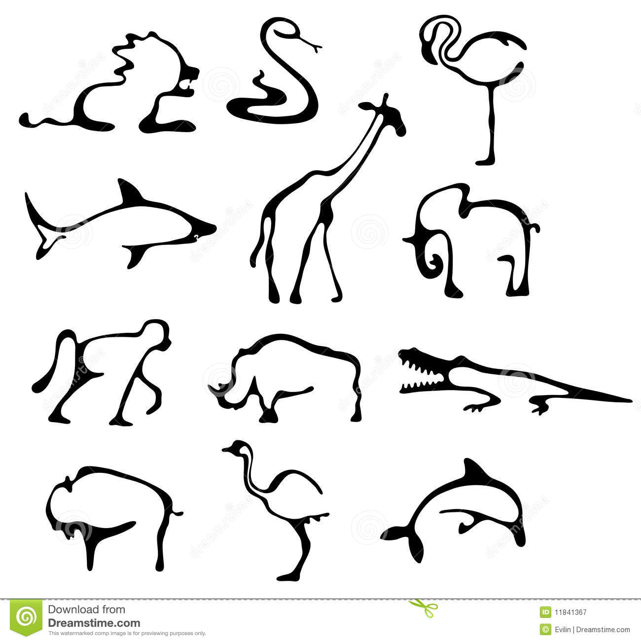 1300x1304 Animal Icons Art Images - Animal Line Drawings