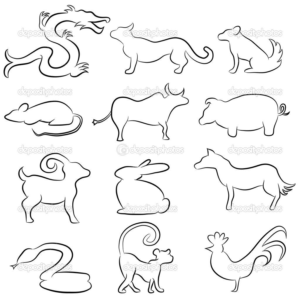 1024x1024 Line Drawing Of Animals - Animal Line Drawings