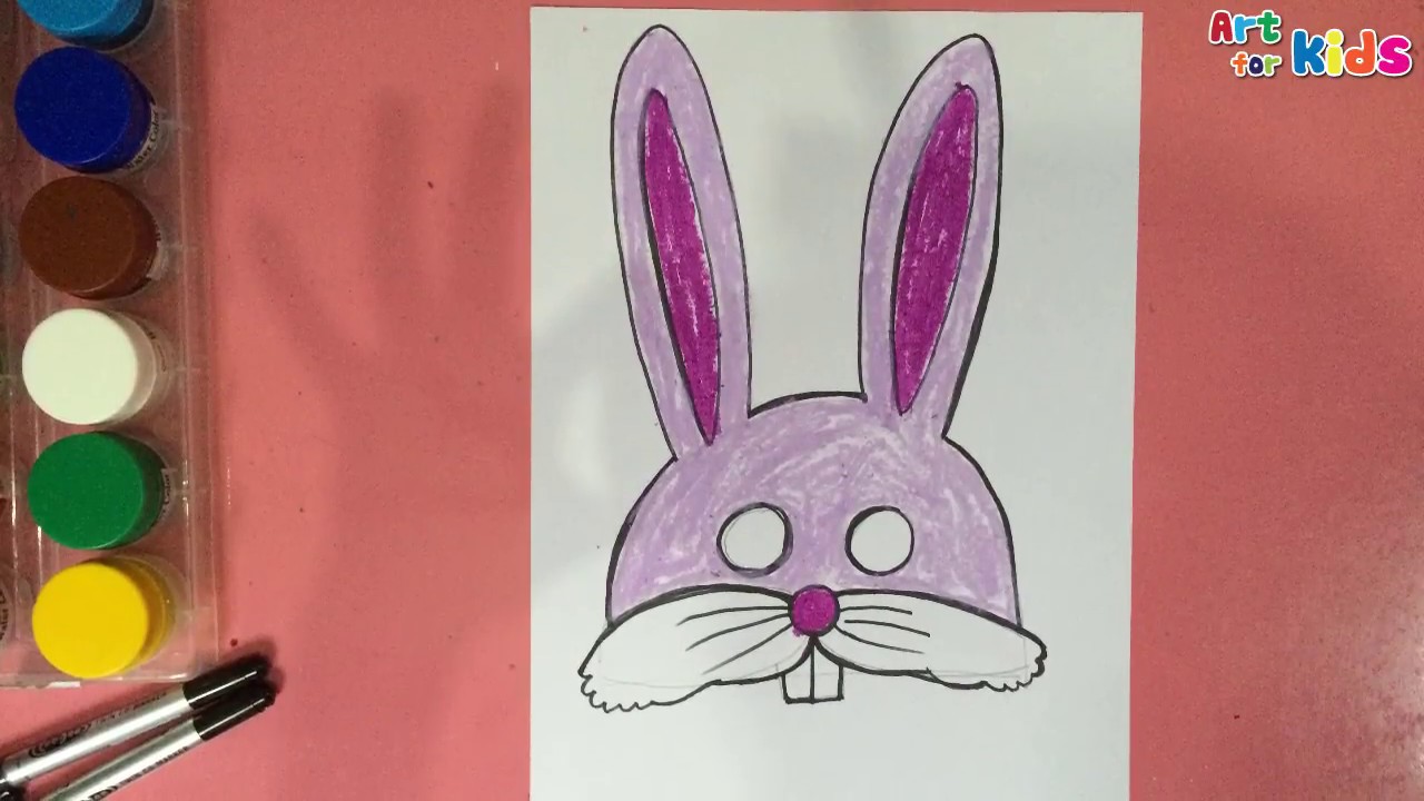 1280x720 animals mask for kids how to draw a rabbit mask art for kids - Animal Mask Drawing