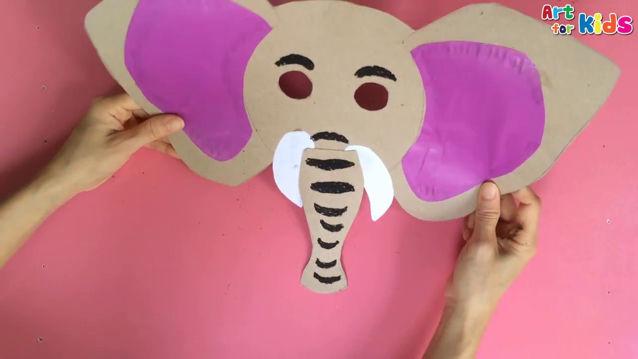 1280x720 animals mask for kids how to make a elephant mask how to draw - Animal Mask Drawing