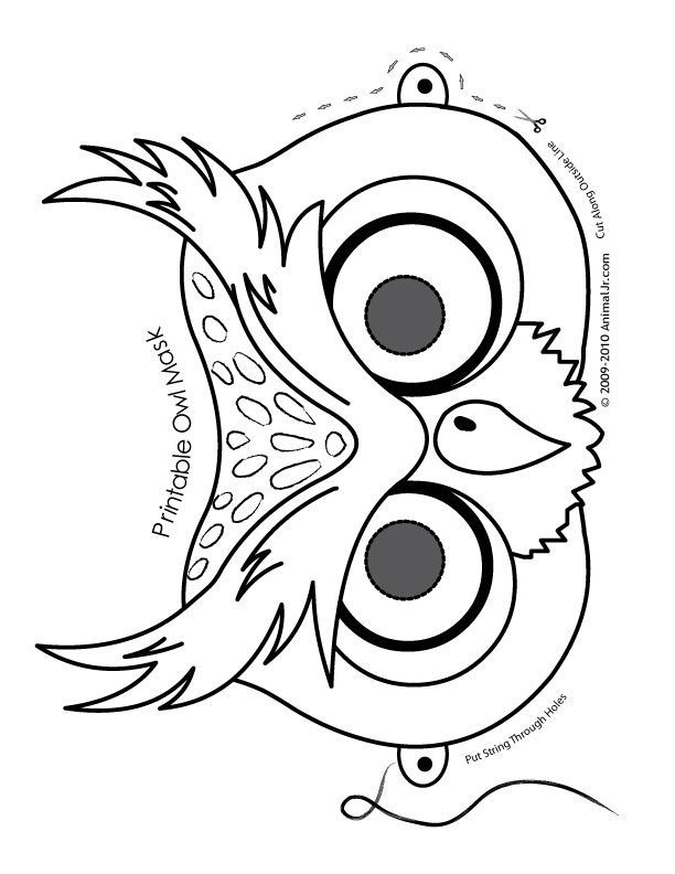 612x792 Draw Pattern - Animal Mask Drawing
