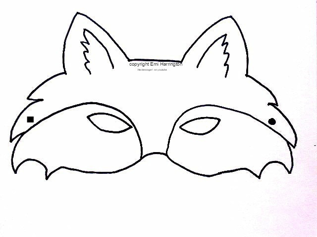 640x480 Free Printable, Fox Mask How To Draw Paint A Piece Of Animal - Animal Mask Drawing