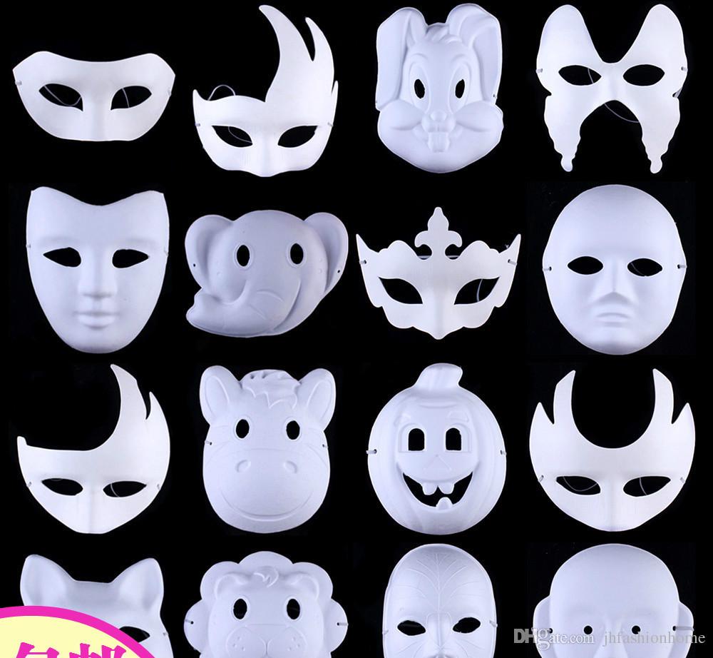 1000x922 prom white painted mask diy environmental protection cartoon mask - Animal Mask Drawing