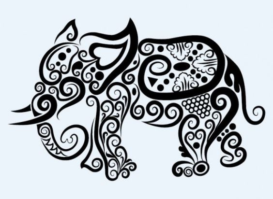 564x412 Free Line Art Patterns - Animal Patterns Drawing