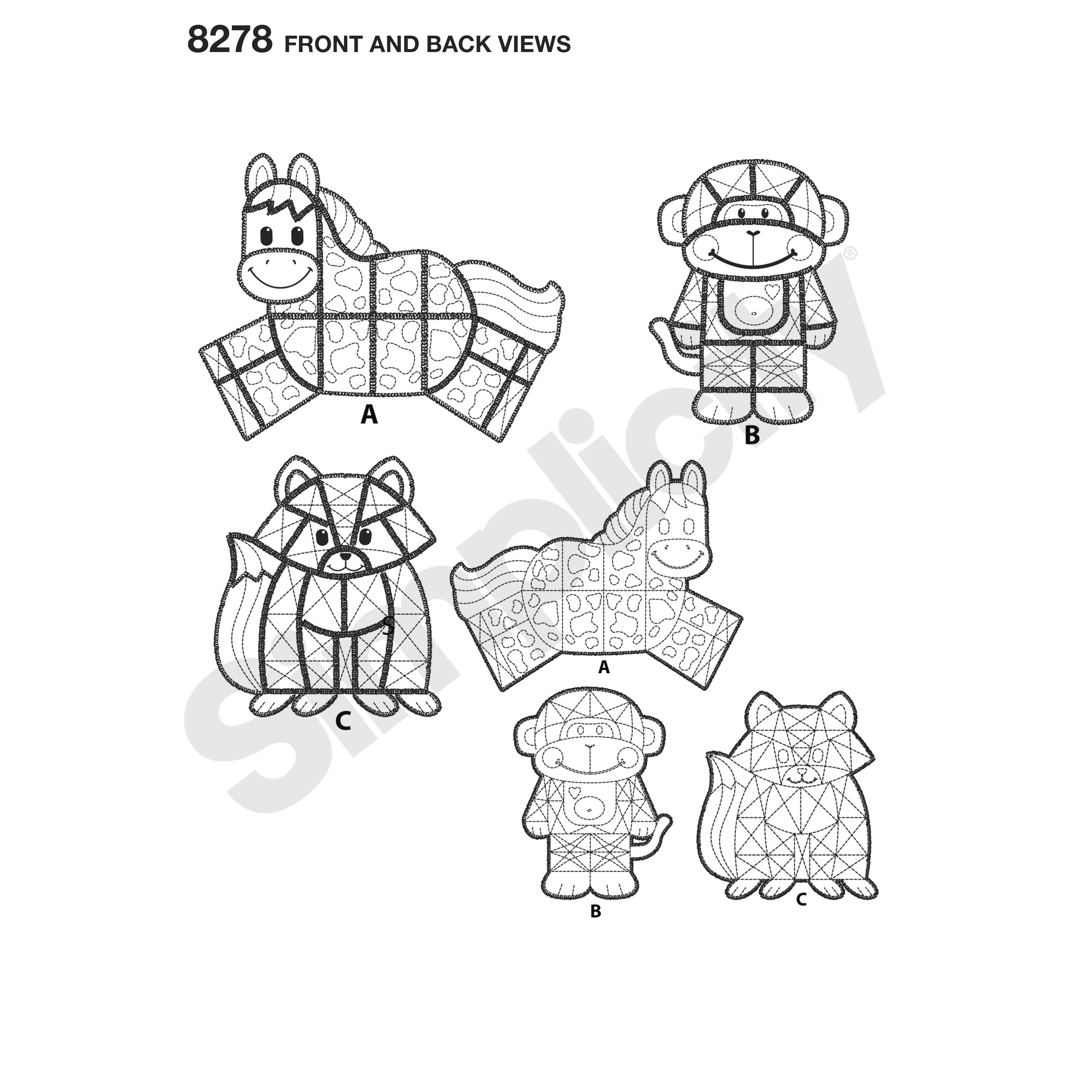3000x3000 Simplicity Simplicity Pattern Animal Rag Quilts - Animal Patterns Drawing