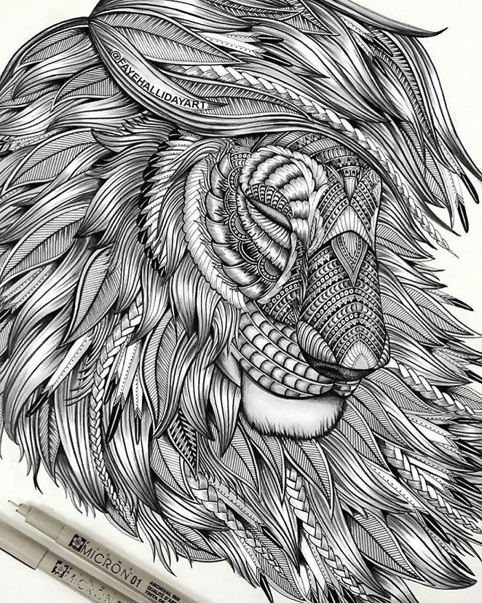 700x875 Wonderfully Unique Animal Drawings Consist Of Patterns Faye - Animal Patterns Drawing