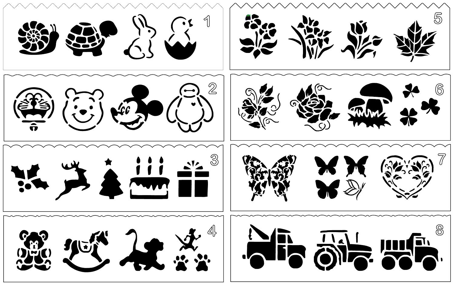 1500x942 Pcs Drawing Painting Stencil Templates Set For Kids - Animal Patterns Drawing