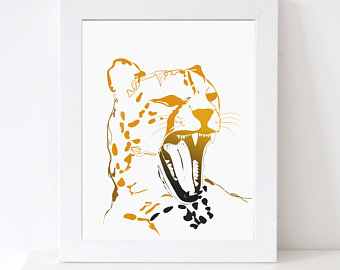 340x270 Cheetah Drawing Etsy - Animal Print Drawing