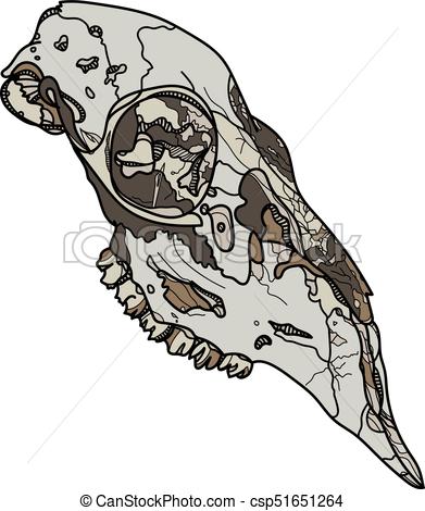 391x470 Animal Skull Vector Illustration Typography Design Elements - Animal Skull Drawing