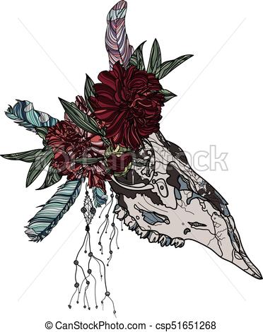 372x470 Vector Sketch Illustration Animal Skull Drawing - Animal Skull Drawing