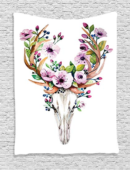 420x550 Ambesonne Skulls Decorations Collection, Deer Animal - Animal Skull Drawing