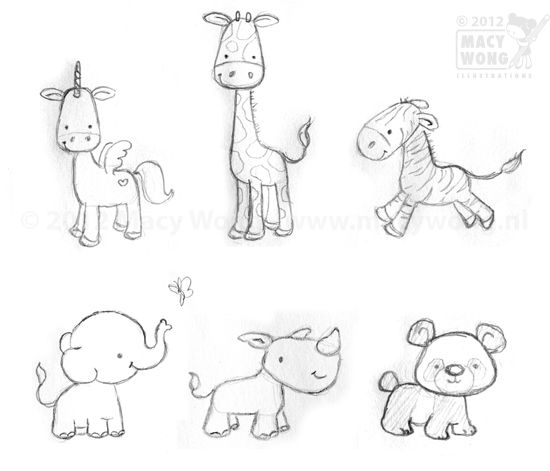 550x471 Baby Animal Illustrations - Animals Drawing Photos