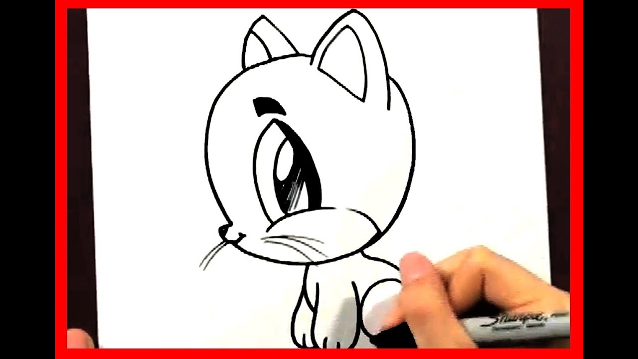 1280x720 How To Draw A Cartoon Cat - Animated Cat Drawings