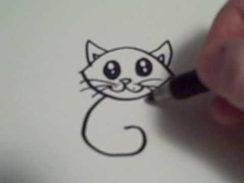 480x360 How To Draw A Cartoon Cat - Animated Cat Drawings