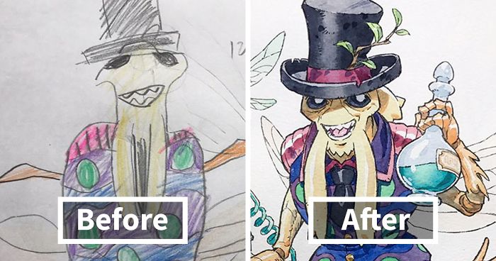700x368 dad turns his sons' doodles into anime characters, and the result - Anime About Drawing