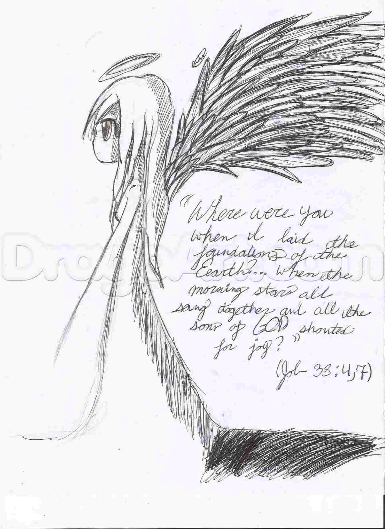 1343x1847 Anime Angel Drawing - Anime Angel Drawing