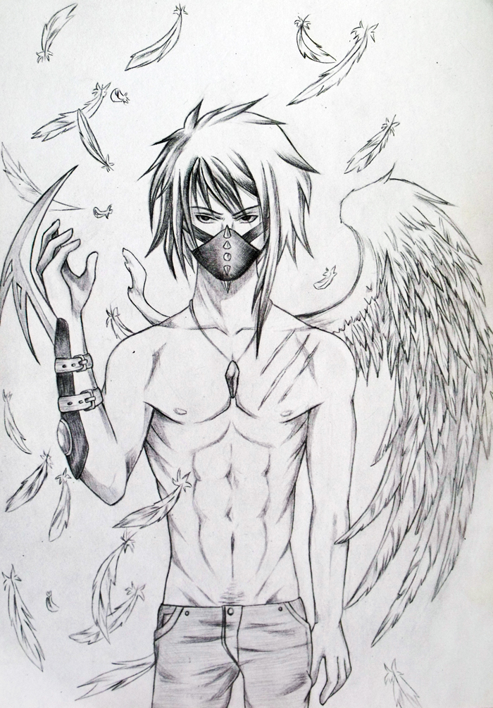 700x1005 Tired Drawing Angel For Free Download - Anime Angel Drawing. 
