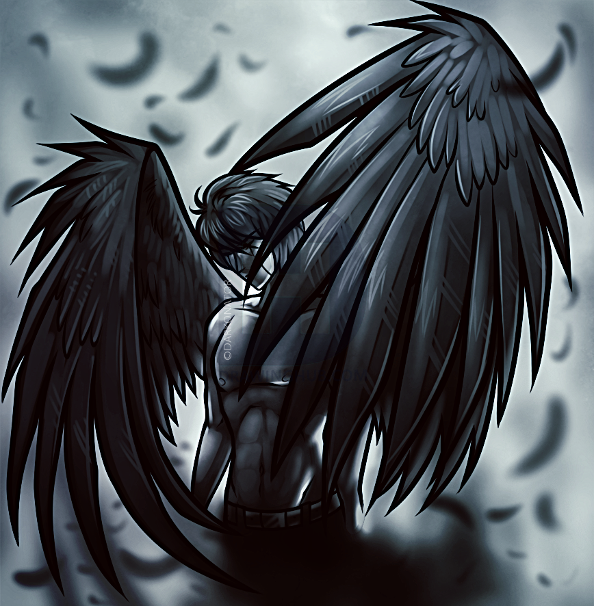 868x886 How To Draw A Male Angel, Step - Anime Angel Drawing