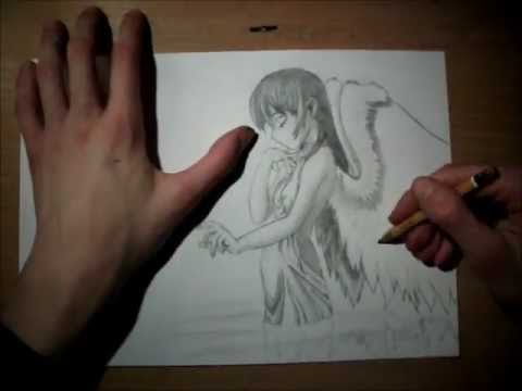 480x360 Speed Drawing - Anime Angel Drawing