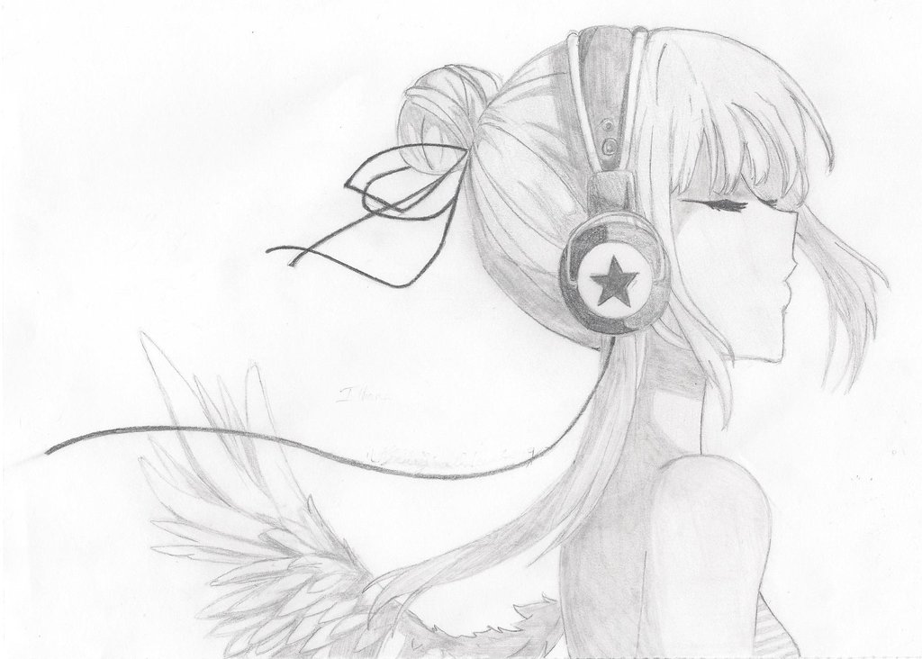 1024x732 Angel Anime Drawing - Anime Angel Drawing